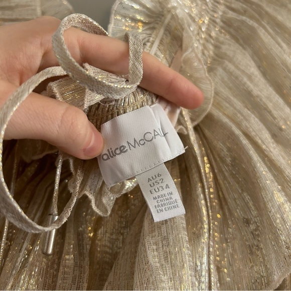 Alice McCall Metallic Ruffle Off the Shoulder Mini Romper - Picture 8 of 9